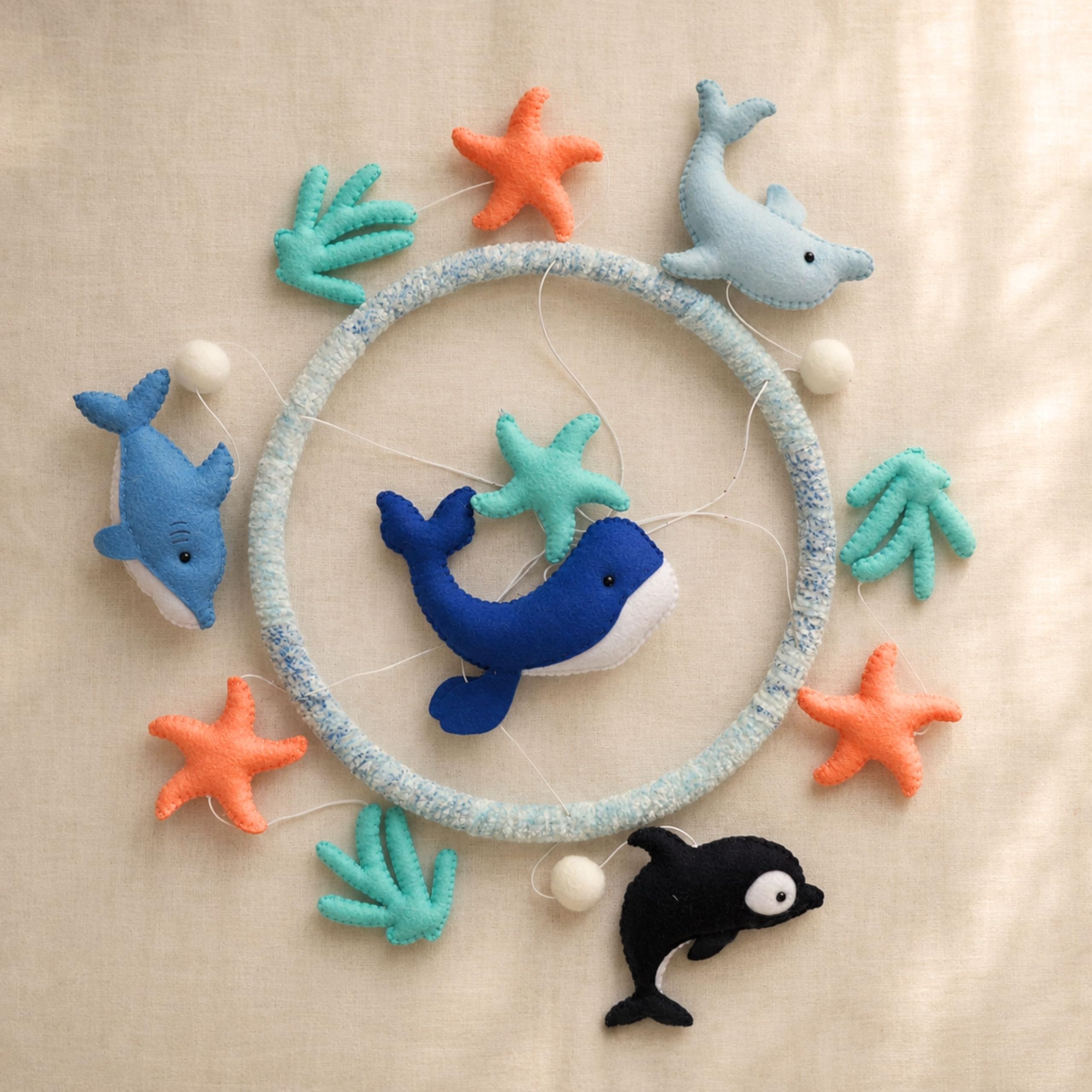 Giostrina per culla, motivo: creature marine, per bambini e bambine, con 12 ninne nanne, decorazione regalo per la cameretta dei bambini