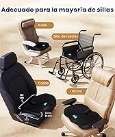 Vista 5 de Everlasting Comfort - Cojín de asiento para silla de oficina, cojín de coxis, almohada de ciática para sentarse (negro)