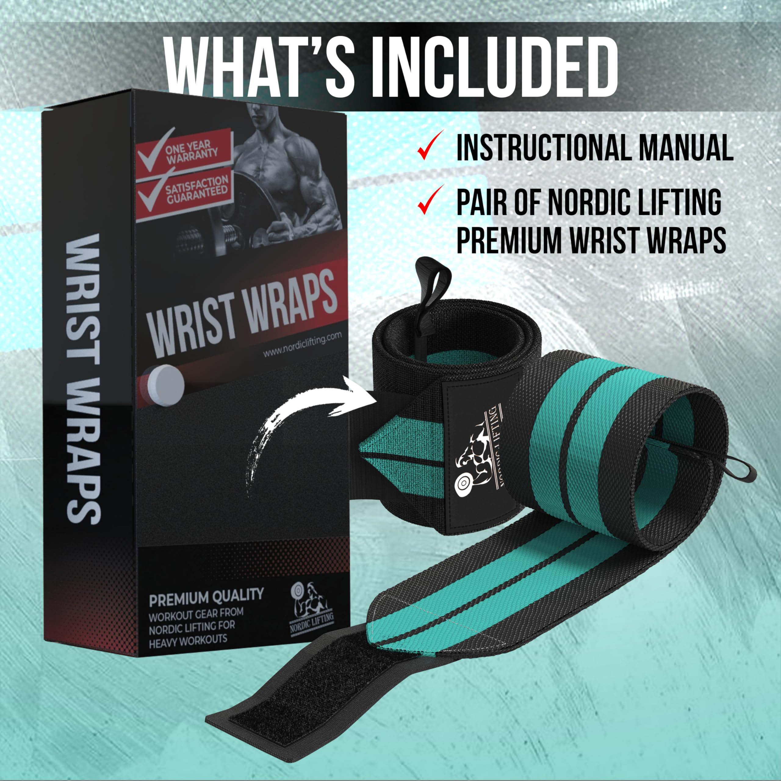Fasce da Polso per Sollevamento Pesi/Cross Training/Powerlifting/Bodybuilding - per Donne e Uomini - Attrezzatura Premium per la Miglior Forza e Supporto della Mano