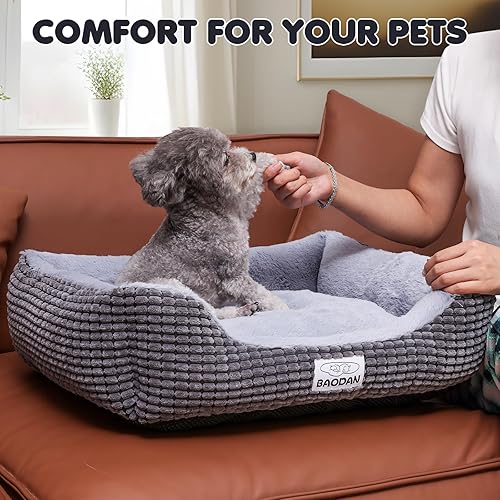 Miniatura 6 de Cama para perros medianos, impermeable, cama mediana de espuma viscoelástica con fundas extraíbles y lavables, cama ortopédica para perros, 30 x 20