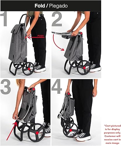 Vista 51 de ROLSER Carrito de compras plegable con ruedas Carro plegable personal plegable para comestibles Duradero y portátil Verde