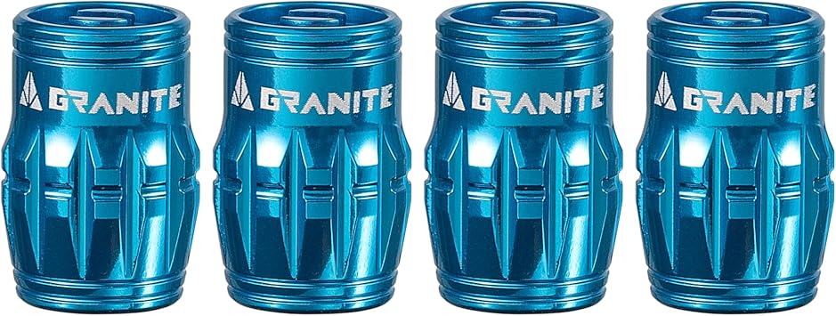 Granite Juicy Nipple Valve Cap with Valve Core Removing Function, Tire Valve Caps Dust Covers for Bikes and Vehicles, Durable Alloy Schrader Valve Cap, 4-Piece Set Blue