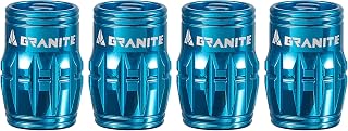 Granite Juicy Nipple Valve Cap with Valve Core Removing Function, Tire Valve Caps Dust Covers for Bikes and Vehicles, Durable Alloy Schrader Valve Cap, 4-Piece Set (Blue)