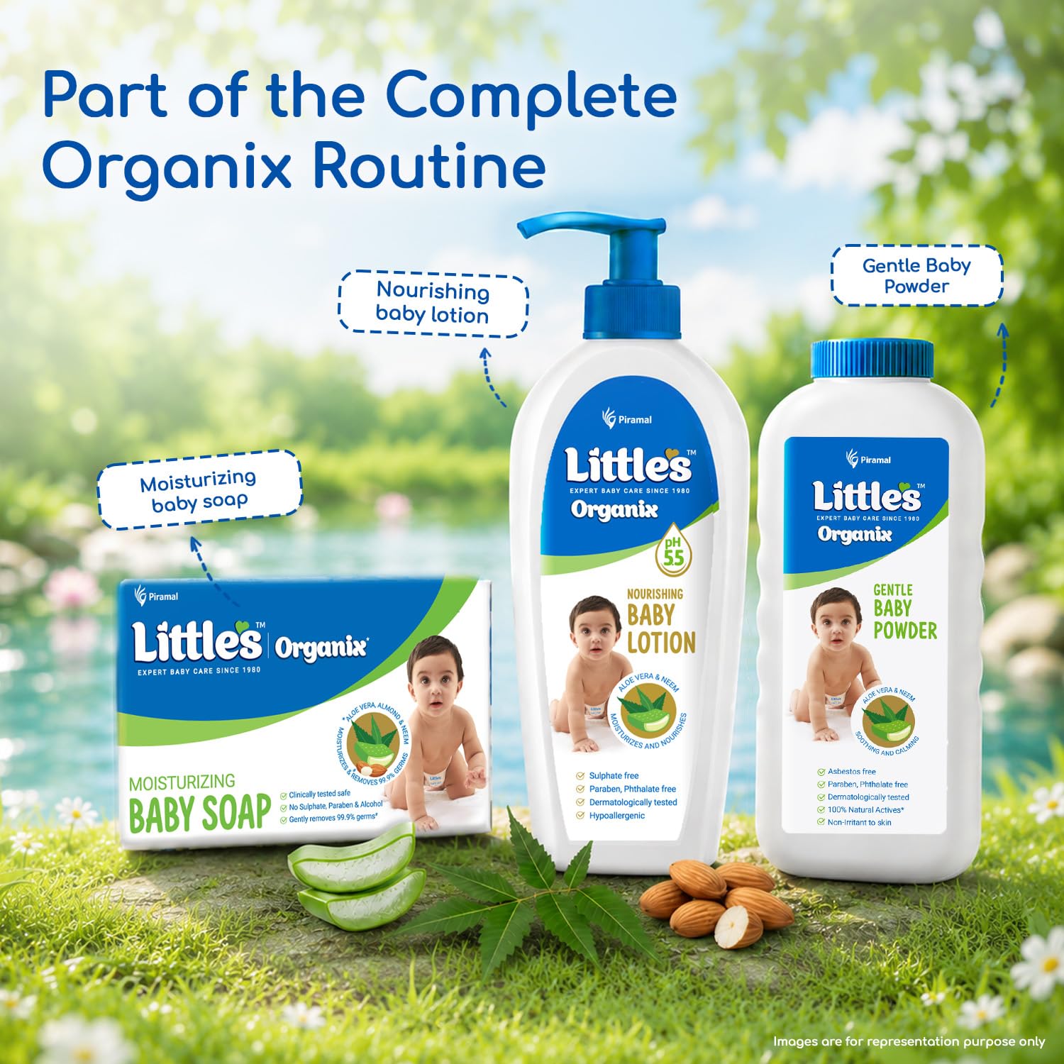 Little's Organix Gentle Moisturizing Baby Soap 75g x Pack of 5 | With AloeVera & Neem | No Sulfate, Paraben & Alcohol | Clinically Tested Safe | Hypoallergenic | Removes 99.9% Germs 4