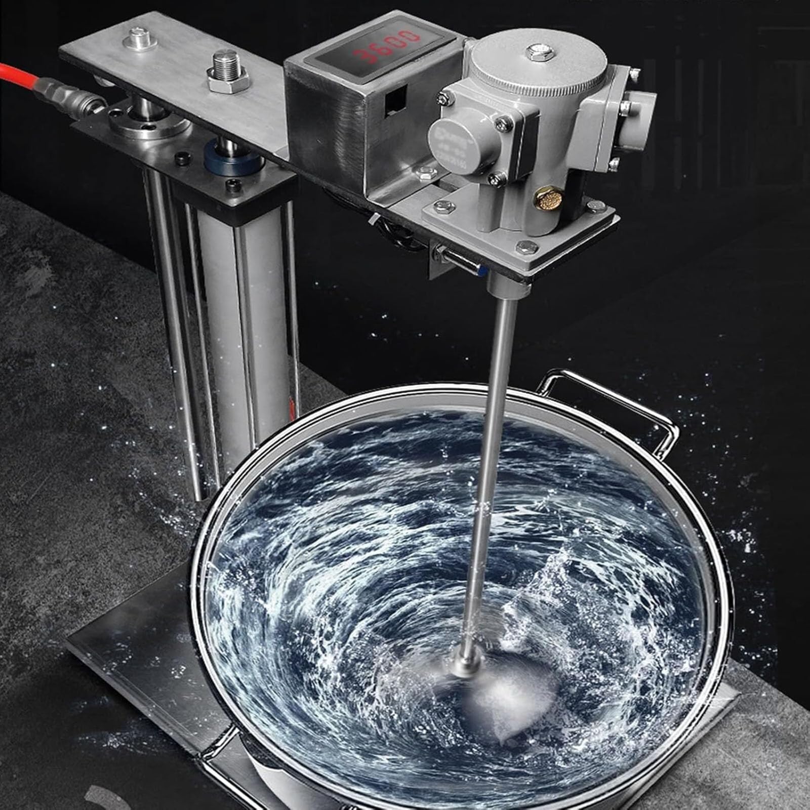 Mezclador de pintura neumático, agitador de aire de 5 galones con pantalla digital, elevación automática para mezclar líquidos viscosos, tinta y revestimientos de tinte