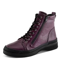 Spring Step Womens HOYLEIN Combat Boots with Double Zipper Rich Leathers and Removable Insoles