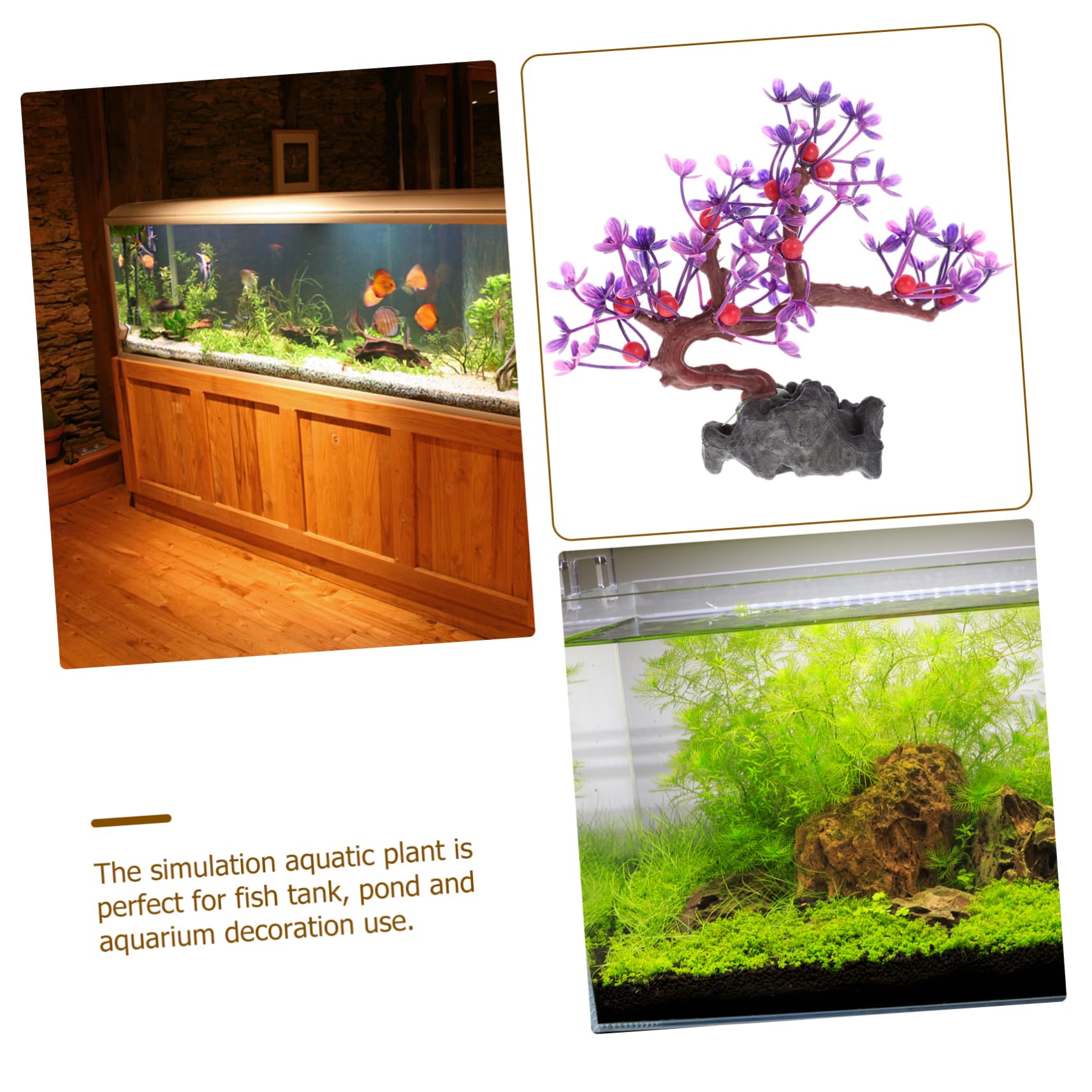 Cabilock 4 Pezzi acquario paesaggistico piante acquatiche Acquario delle piante finte artificiale aquarium aqua liner piscina ornamento vegetale di simulazione decorazione dell'acquario