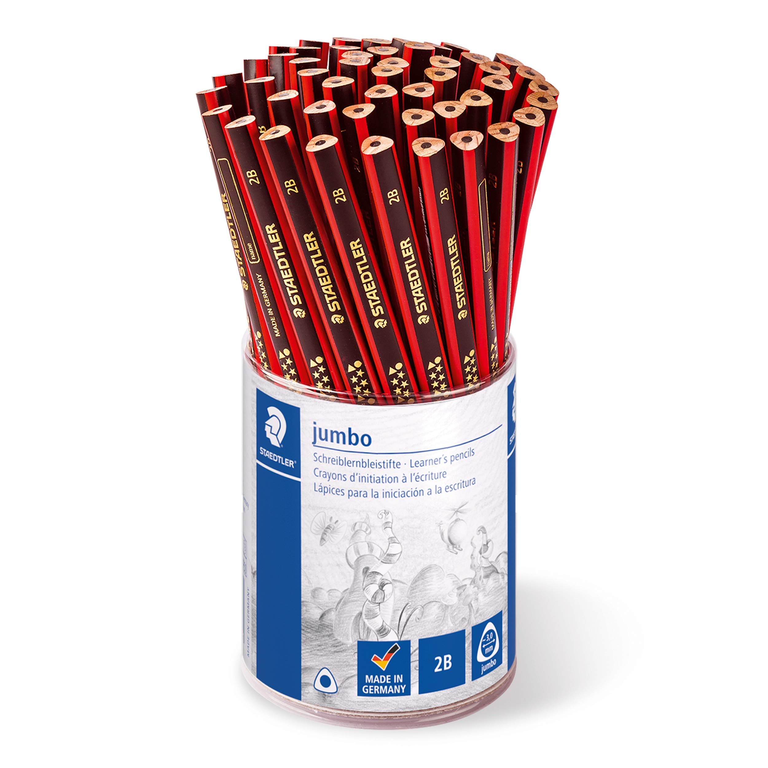 STAEDTLER 1285 KP50 - Bote con 50 lápices Noris Jumbo triangulares. Graduación 2B