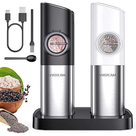 Rechargeable Salt and Pepper Grinder Set