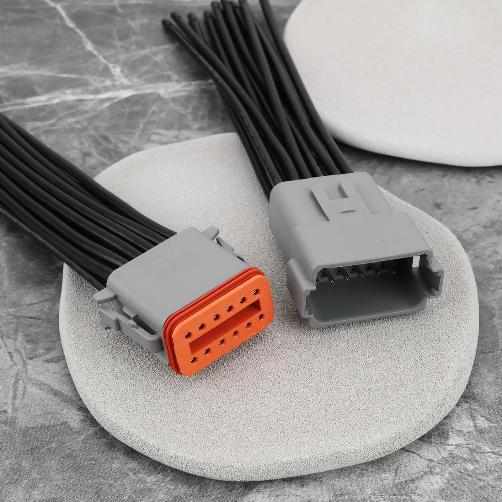 2 Pezzi Spina Elettrica Sigillata Per Autoveicoli A 12 Pin DT04-12P DT06-12S Per Applicazioni Automobilistiche E Industriali 15 Cm 14 AWG