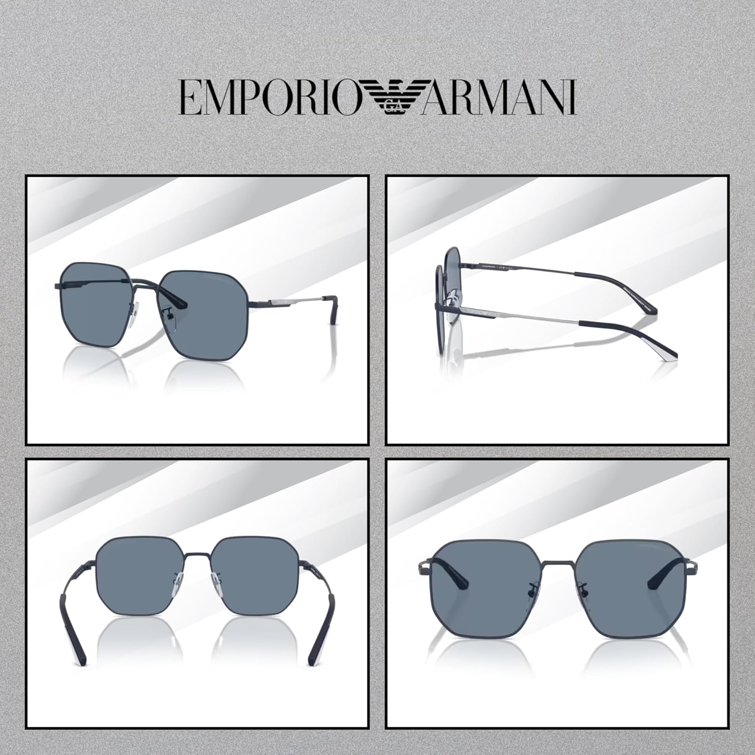EMPORIO ARMANI EA2154D 57MM Pilot Sunglasses For Men +BUNDLE with ACCESSORY EYEWEAR KIT - Image 3