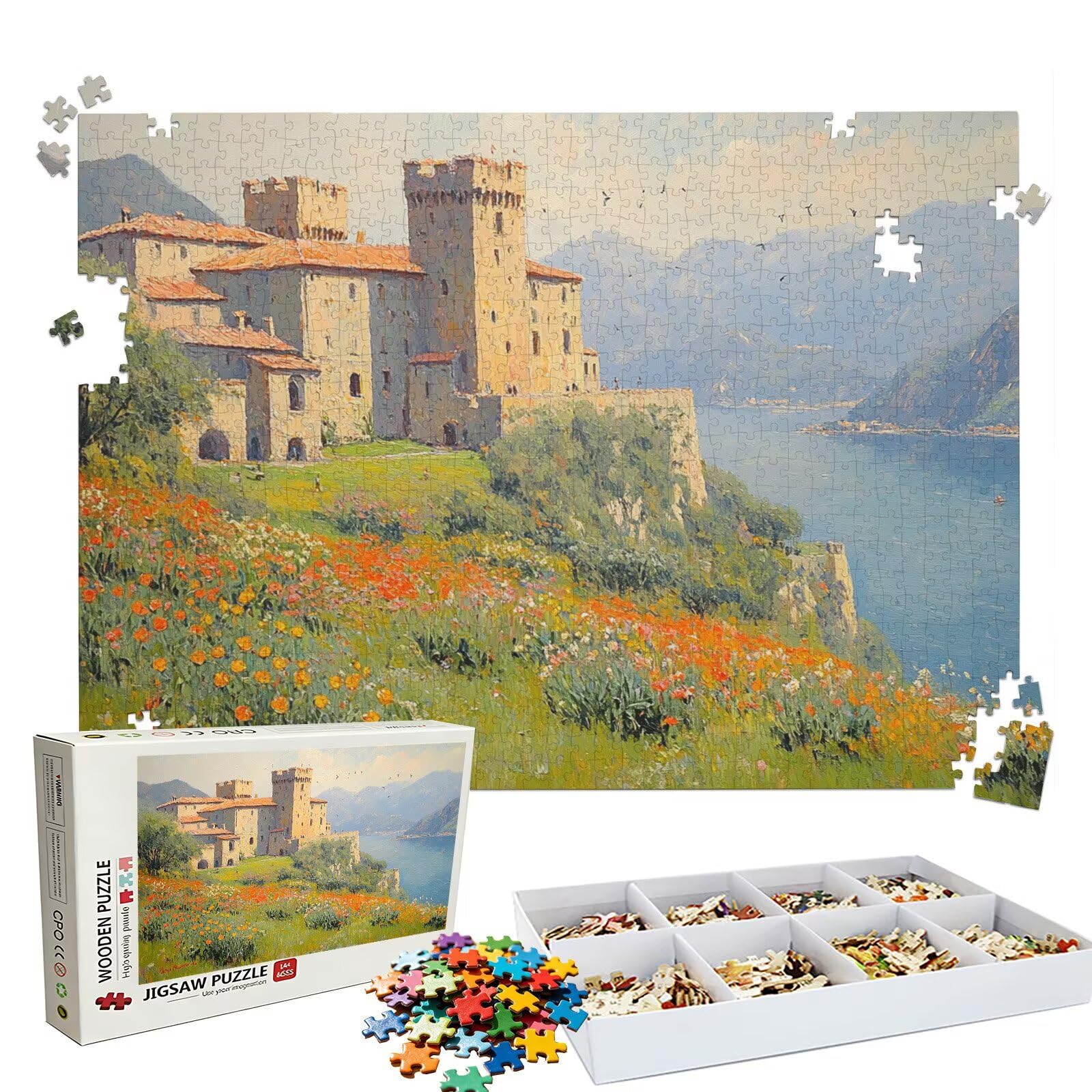Puzzle 1000 elementów, krajobraz domu (2) puzzle 1000 elementów dla dorosłych, klasyczne puzzle, trudne puzzle, drewniane puzzle do dekoracji bożonarodzeniowej, prezenty dla kobiet, dekoracja domu, 75