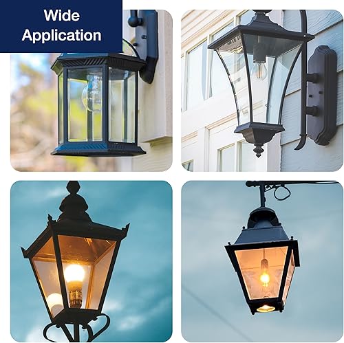 Miniatura 6 de FLSNT Bombillas LED Edison A19 con sensor de atardecer a amanecer, 7 W (60 W equivalente), 800 lúmenes, base de filamento vintage E26, fotocélula