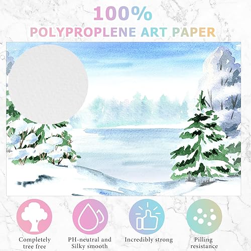 Miniatura 3 de 250 hojas de papel de acuarela a granel blanco para prensar en frío, papel de pintura para niños, niños, estudiantes, artistas, suministros de