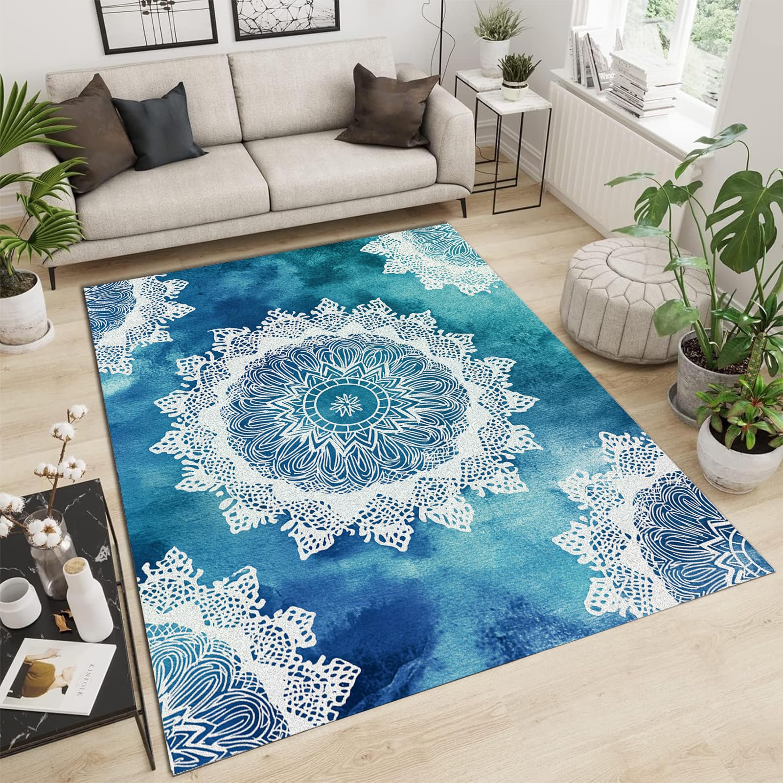 Tapis de salon lavable antidérapant, la solution douce contre les taches quotidiennes