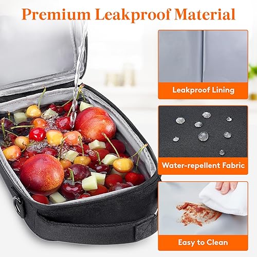 Miniatura 6 de Lifewit Lonchera expandible para hombres, bolsa de almuerzo aislada, bolsa enfriadora portátil con correas para el hombro y 2 paquetes de hielo para