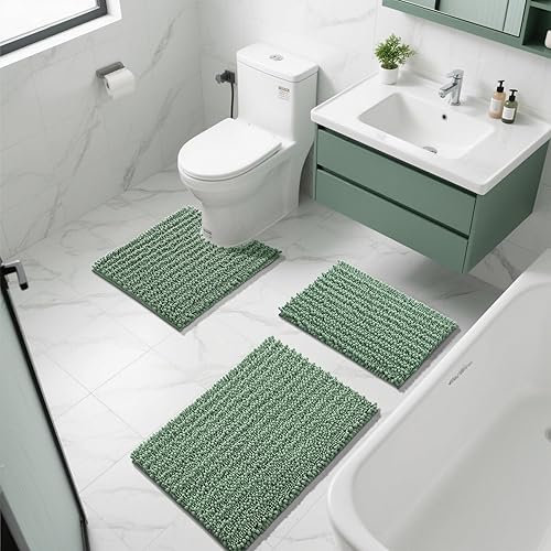 Miniatura 423 de Yimobra - Tapete de baño largo de felpilla, grande de 55.1 x 24 pulgadas, microfibra gruesa, absorbente, extrasuave, antideslizante, peludo, lavable