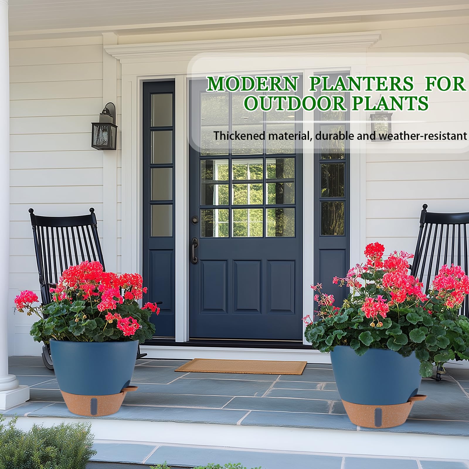 Best Self Watering Planters Outdoor: 2026 Picks 2 Fielda 12/10/8 inch Plant Pots, Large Plastic Self Watering Planters — product photo