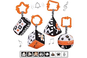 TUMAMA Baby Sensory Toys, Hanging Toys High Contrast Shapes Sets for Car...