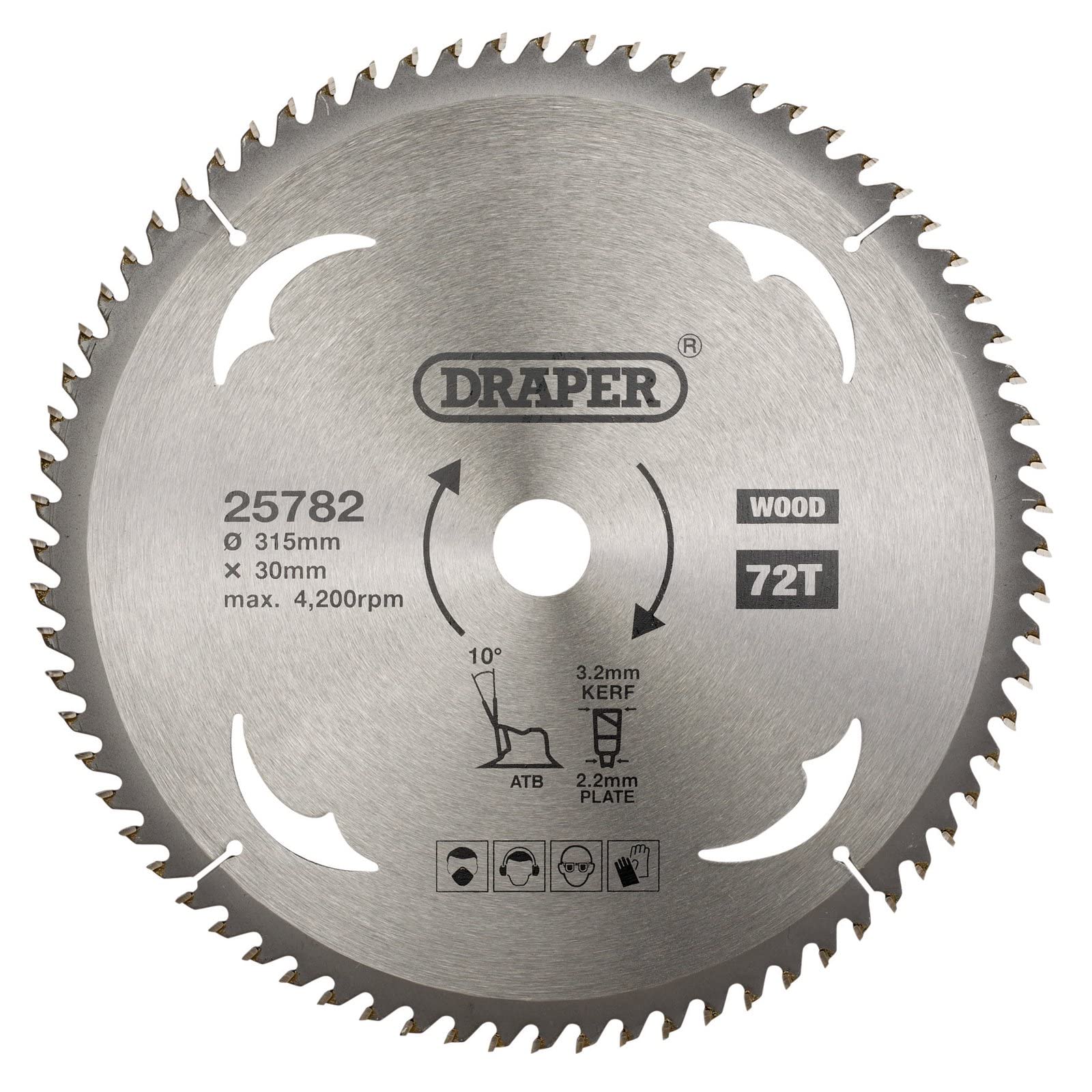 Draper 25782 TCT Circular Saw Blade for Wood 315 x 30mm 72T