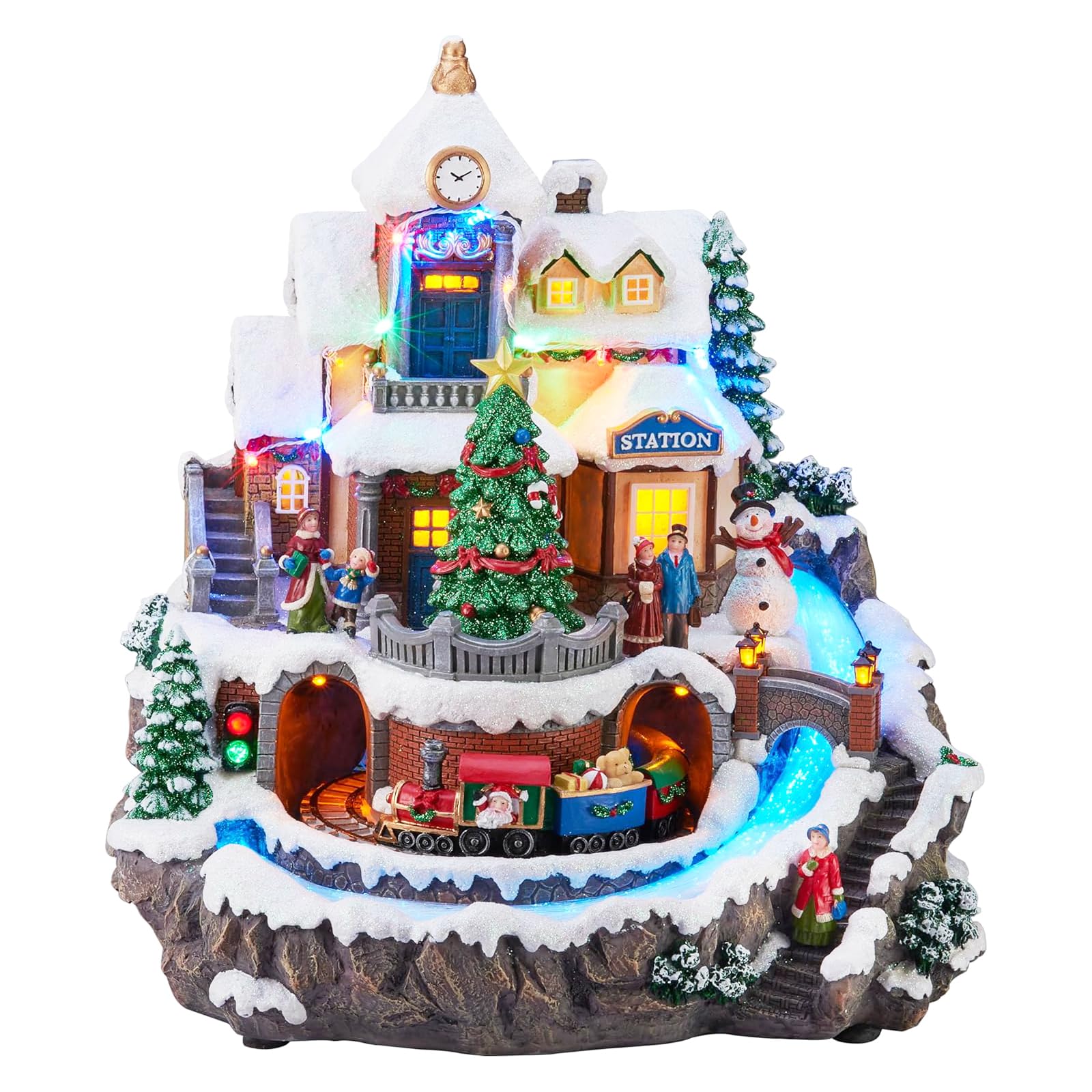 Amazon.com: MOMENTS IN TIME Animated Christmas Village with Train