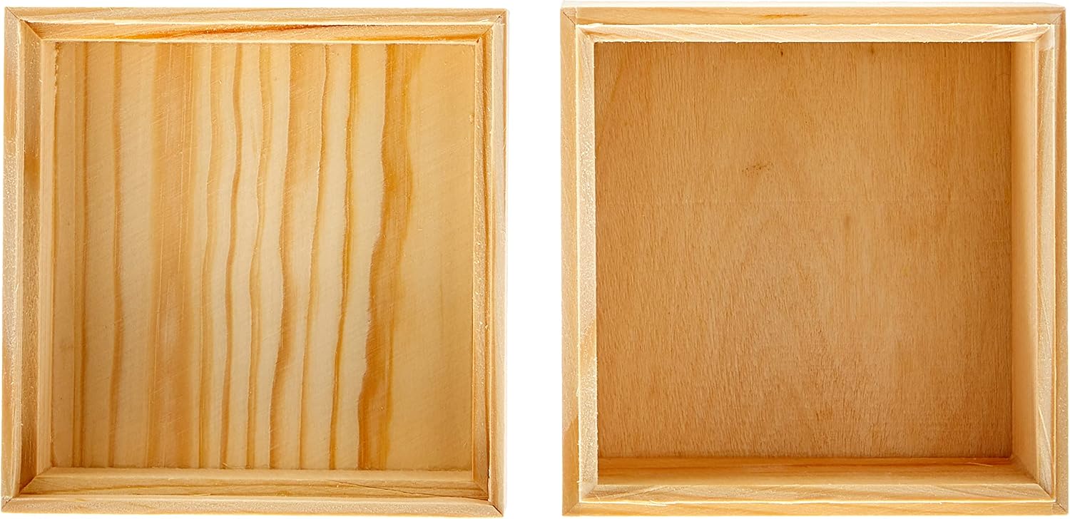 Glorex Wood Box, Wood, Natural, 10.5 x 10.5 x 8 cm