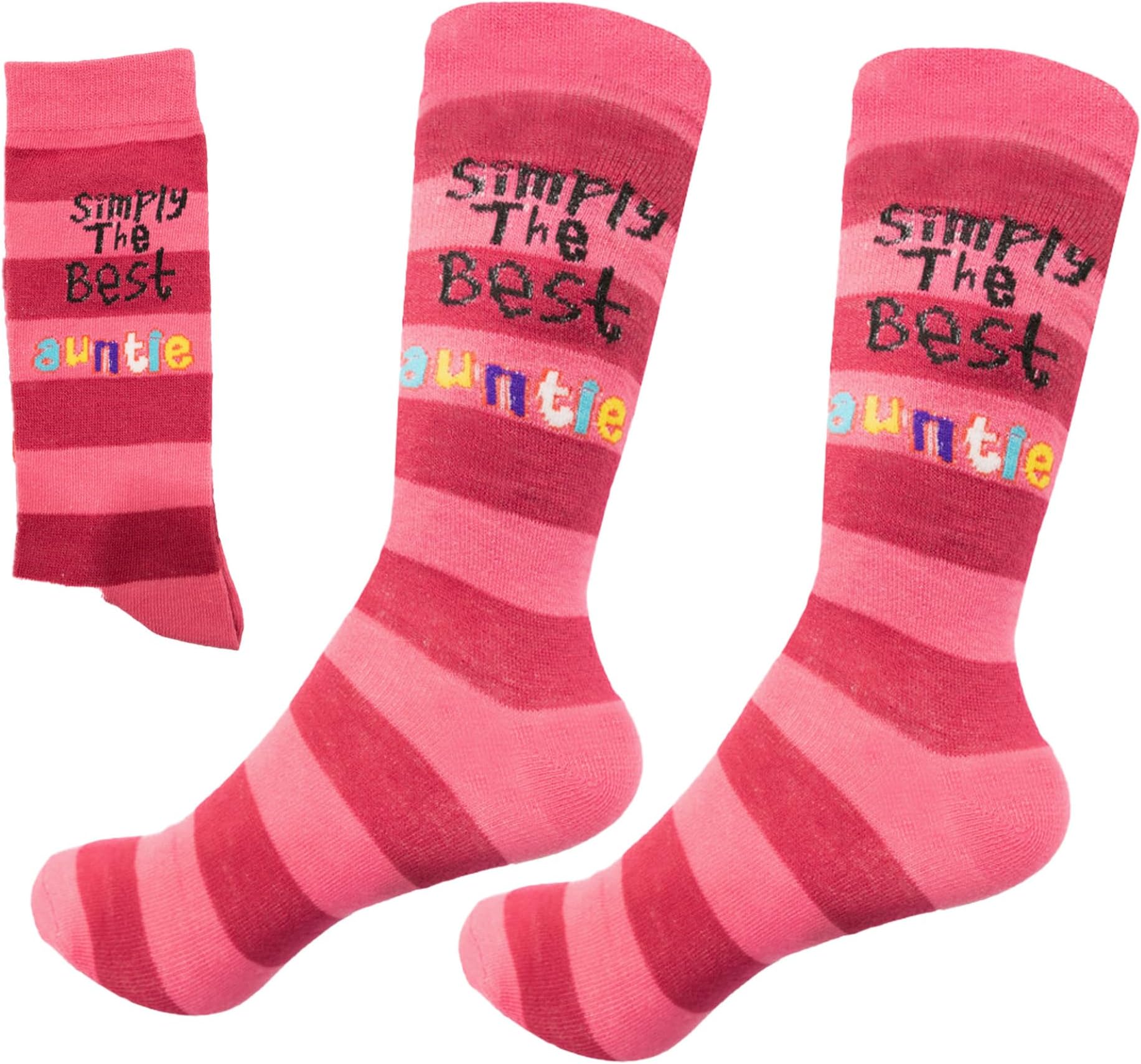 SHATCHI Womens Simply The Best Novelty Socks For Girls Boys, Brothers Day, Sisters Day Christmas Birthday Gift, Pink
