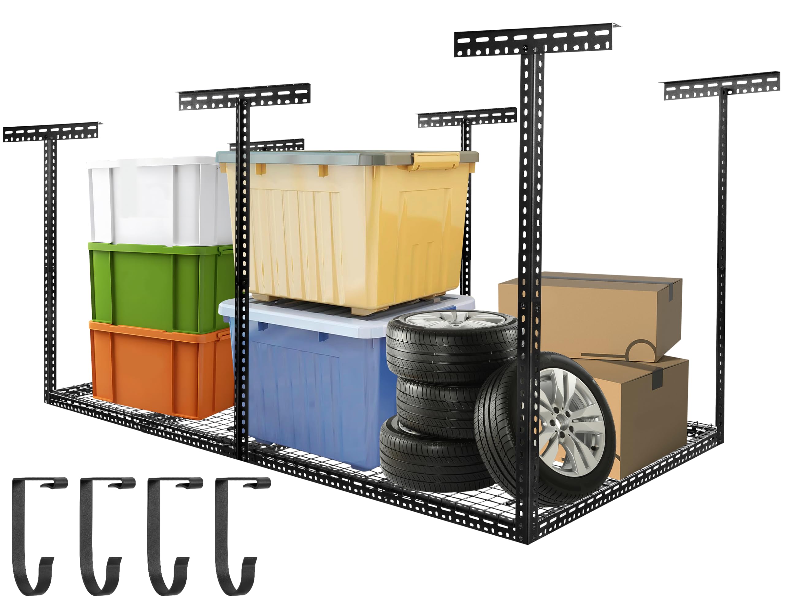 Snapklik.com : Rengue 4 X 8 FT Overhead Garage Storage Rack, Heavy Duty ...