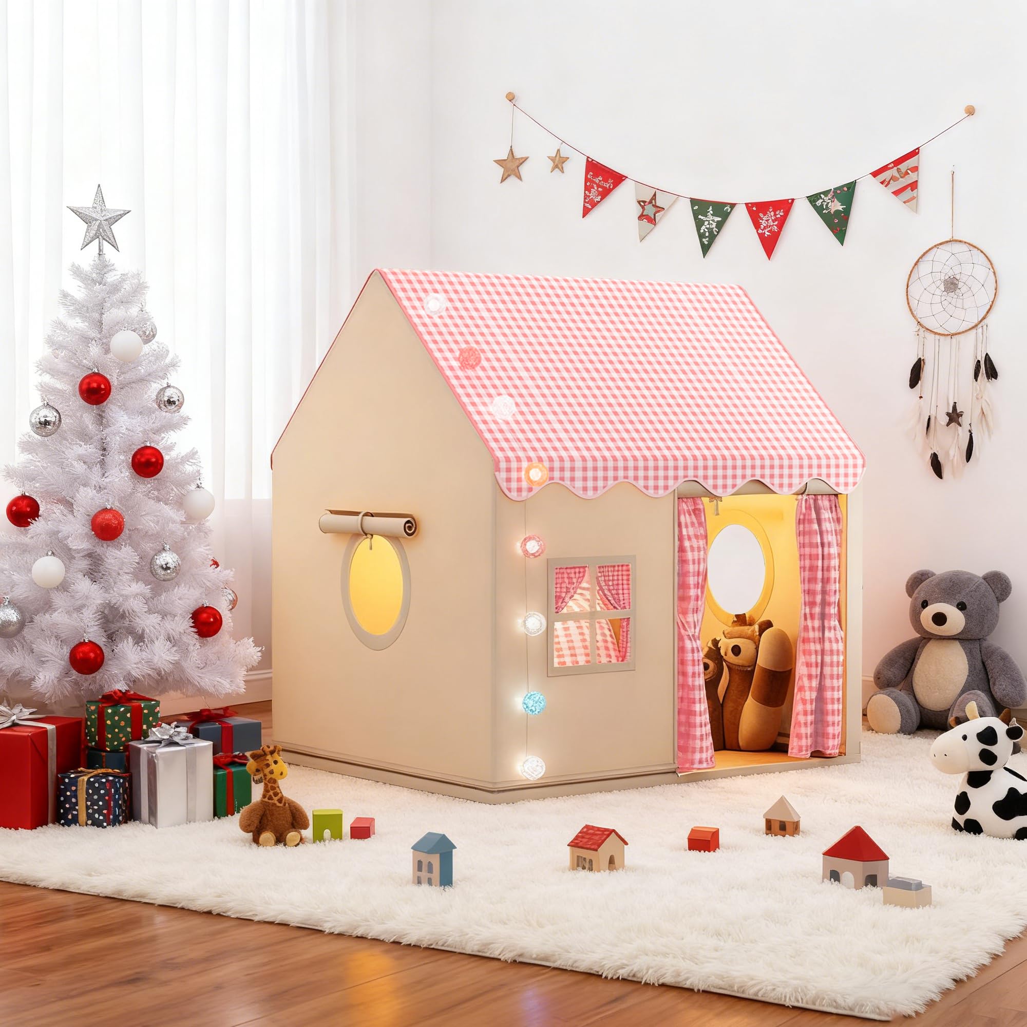 FREEAMG Kids Play Tent with Multi-Coloured Ball Lights & Storage Bag - Image 2