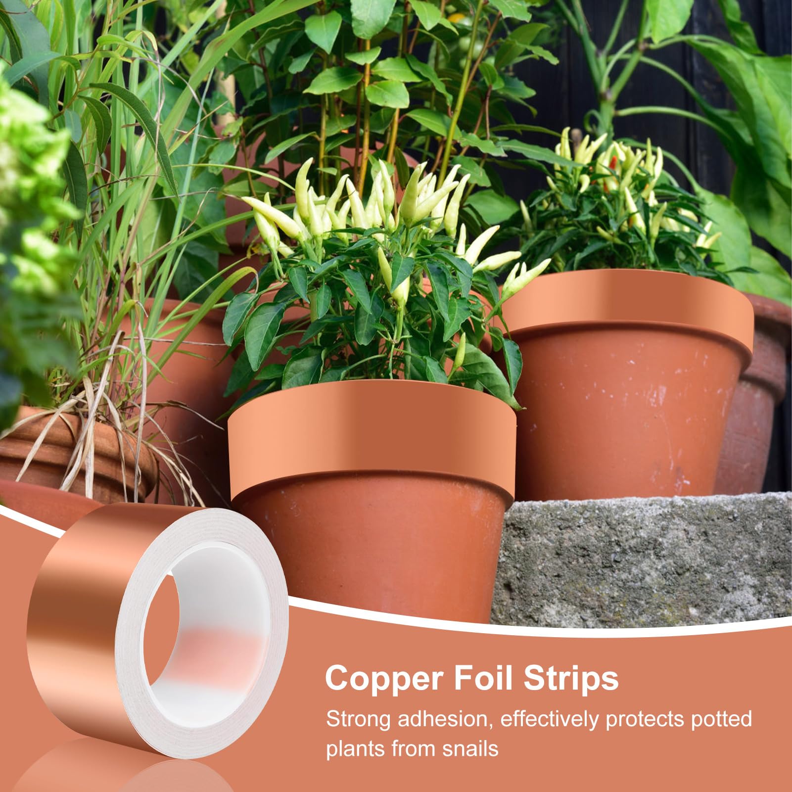10 M Di Nastro Di Rame Contro Lumache, Larghezza 12,7 Cm, Protezione Lumache Per - Foto 3