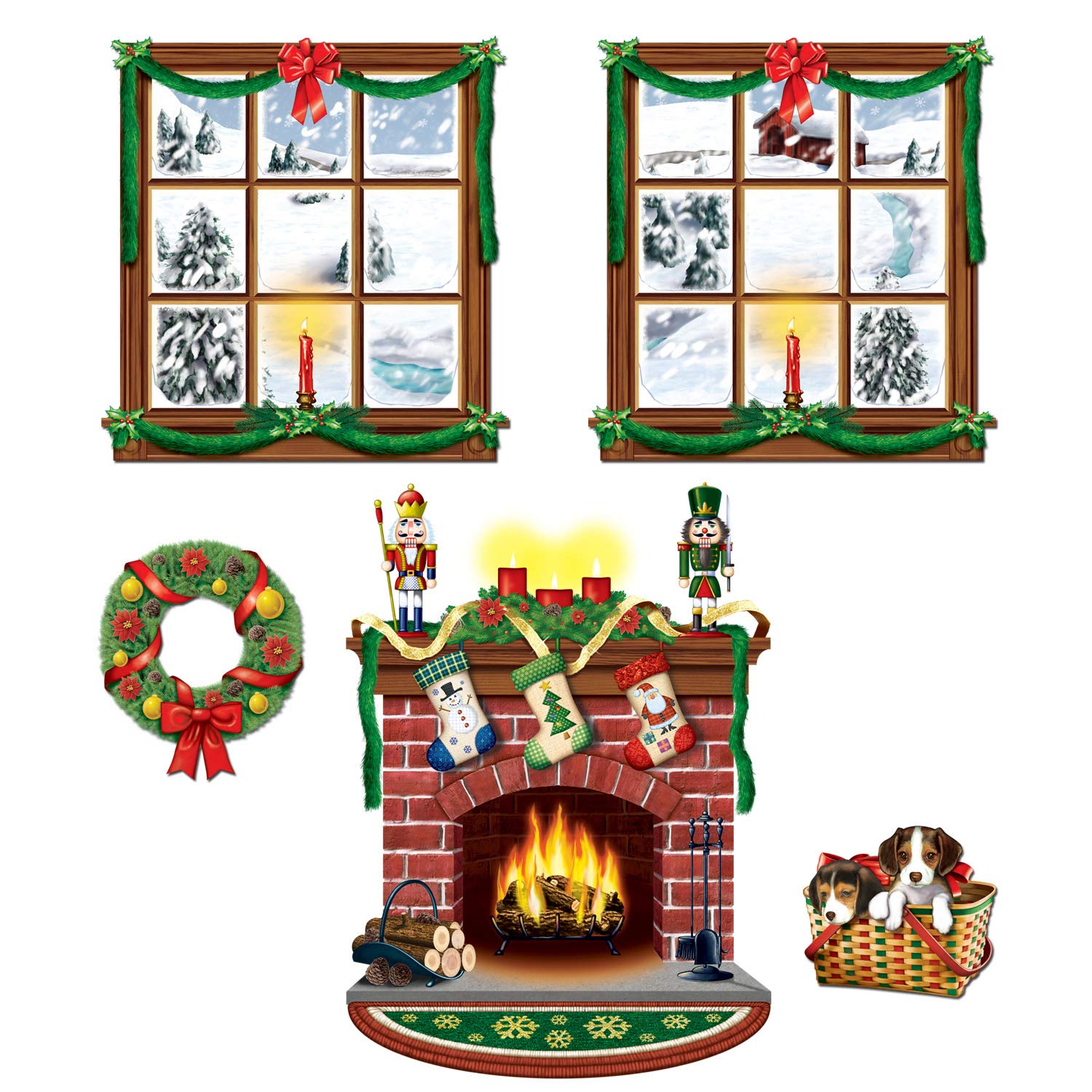 Beistle 5 Piece Printed Plastic Indoor Christmas Decorations Holiday P | amzdealz