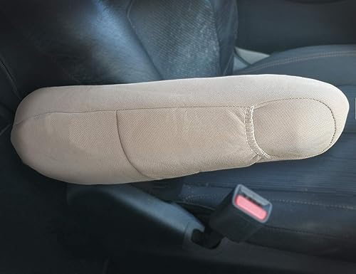 Yupbizauto Fundas universales para reposabrazos con bolsillo de almacenamiento para automóviles, SUV, minivans, poliéster marrón sólido, protege y