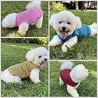 Vista 3 de Camisas de algodón a rayas, chaleco básico transpirable para cachorros y gatos, camiseta sin mangas elástica súper suave para perros, color moderno