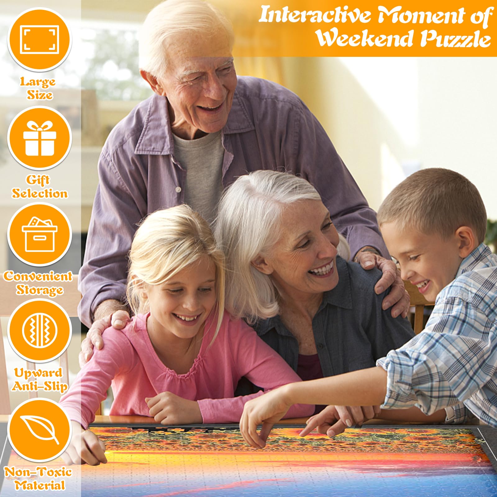 Tapete Puzzle, Tapete para Enrollar Puzzles para 1000 1500 2000 3000 Piezas, Estera de Rompecabezas Portátil, Puzzle Mat Roll Up Puzzle Pad, Fieltro Tapete Puzzle, Accesorios para Puzzles