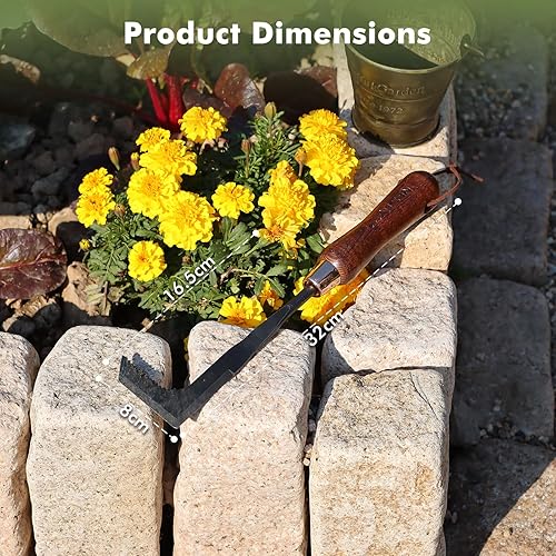 Miniatura 5 de RESTMO Herramienta de desbrozadora de grietas resistente, herramienta de deshierbe para césped de jardín, patios y pavimentación de patio con musgo,