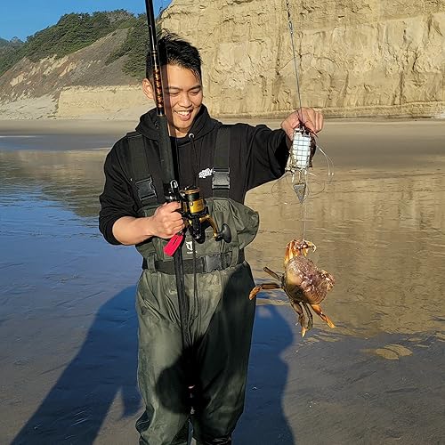 Miniatura 8 de Handcrafted Castable Crab Trap for Fishing Pole, US Manufactured Premium Loops, Highly Durable Crab Trap for Crabbing Blue, Dungeness, Red & Rock