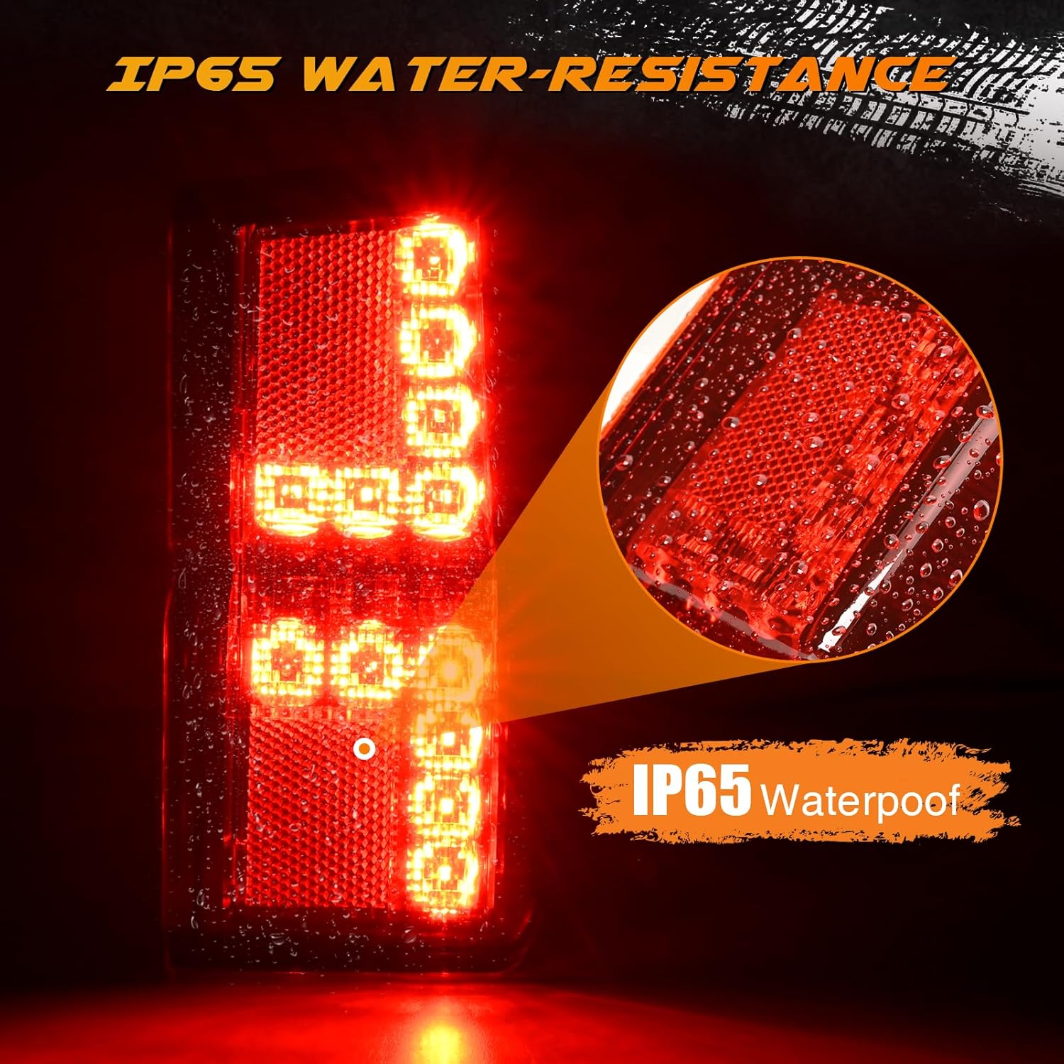 Frokom Ranger LED Tail Lights, Rear Brake Stop Lights For Polaris Ranger 1000 XP/Crew 2018 2019 2020 2022 2023 2014 2025 OEM 2413766 2413767 Pair Black