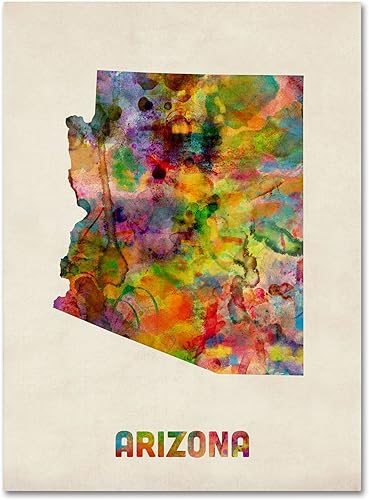 Lienzo de Arizona Map by Michael Tompsett, 18.0 x 24.0in