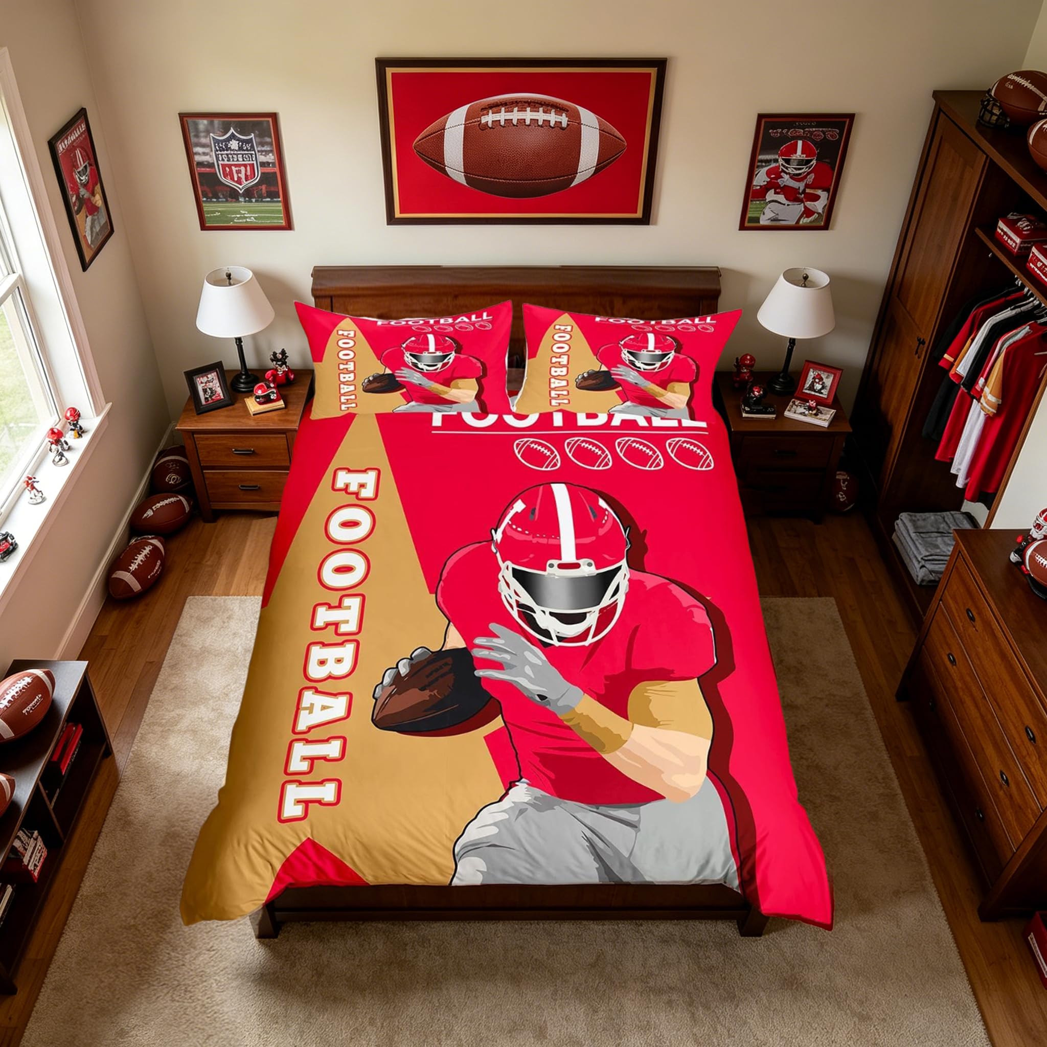 Housse de couette San Francisco parure de lit double football américain pour adulte
