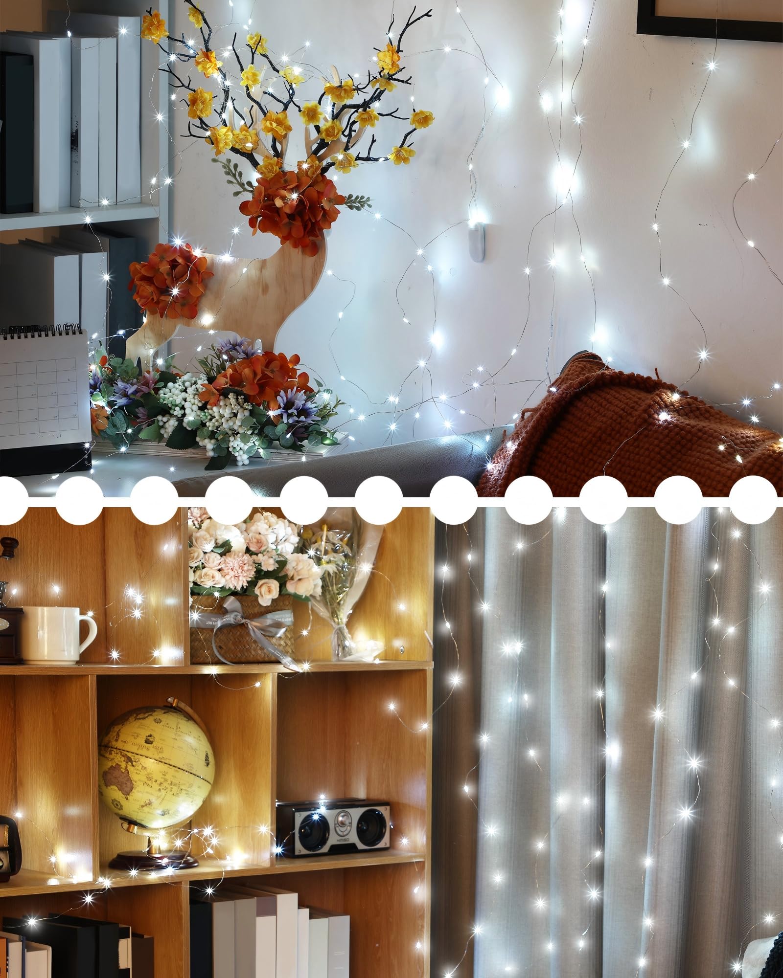 Riakrum 50 Stück 3 m 30 Valentinstag LED Lichterkette Batteriebetriebene winzige Lichterketten kleine Lichterkette für Gläser Sternenhimmel wasserdichte Lichterkette für DIY Hochzeit Party (weiß)