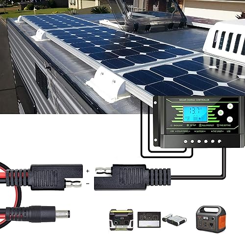 Miniatura 6 de CERRXIAN 23.6 in 14AWG DC 0.217 in x 0.083 in Macho a SAE 2 Pin Cable de Desconexión Rápida Arnés de Cable de Extensión para Alimentaciones