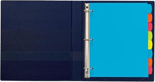 Miniatura 7 de Avery Separadores de plástico duradero con pestañas grandes para escribir y borrar, juego de 8 pestañas, multicolor brillante, 1 juego (16130)