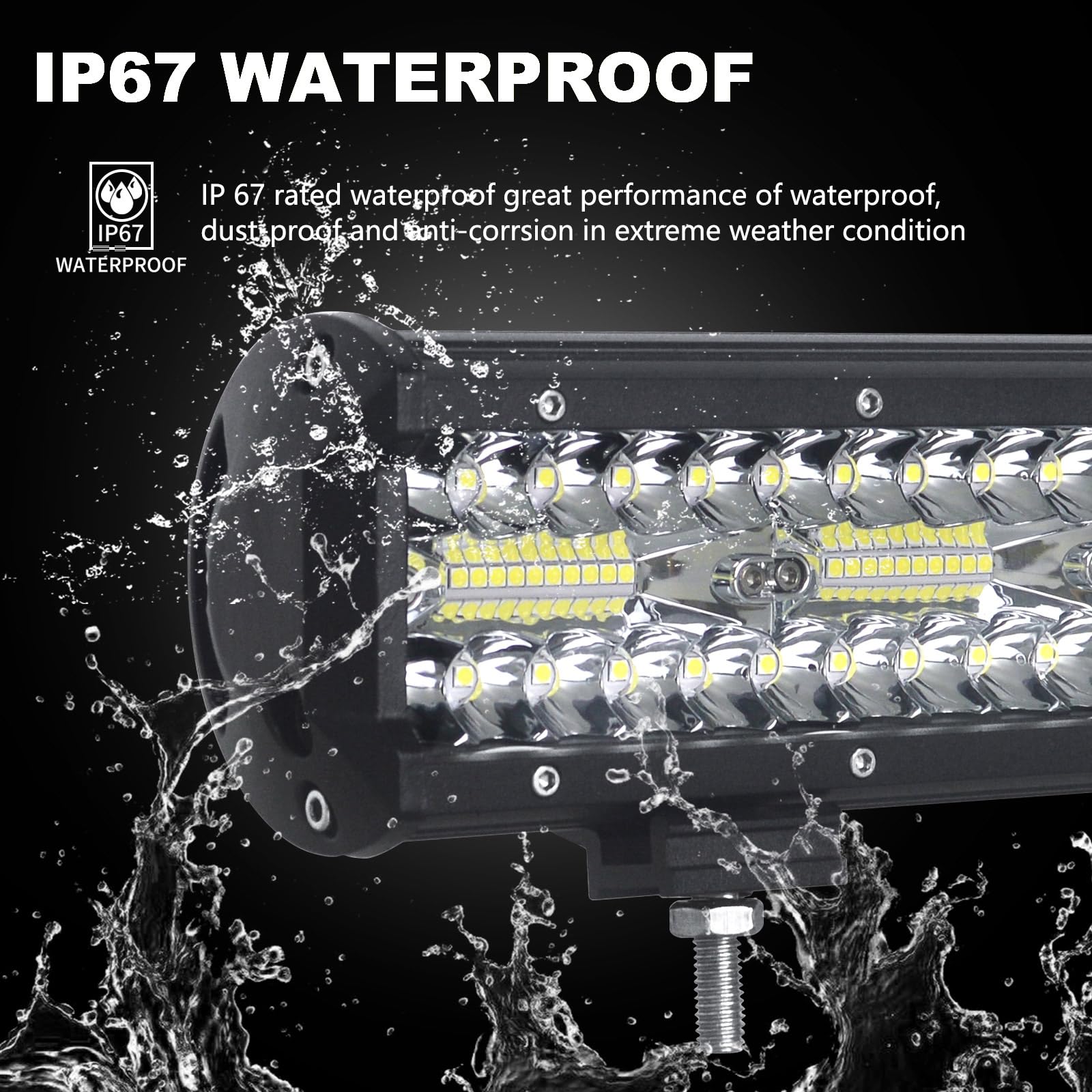 Willpower Barra Led Fuoristrada Con staffa magnetica e cablaggio, 20 pollice 420W Barra luminosa a LED per Auto Trattore Camion ATV Barca 4x4