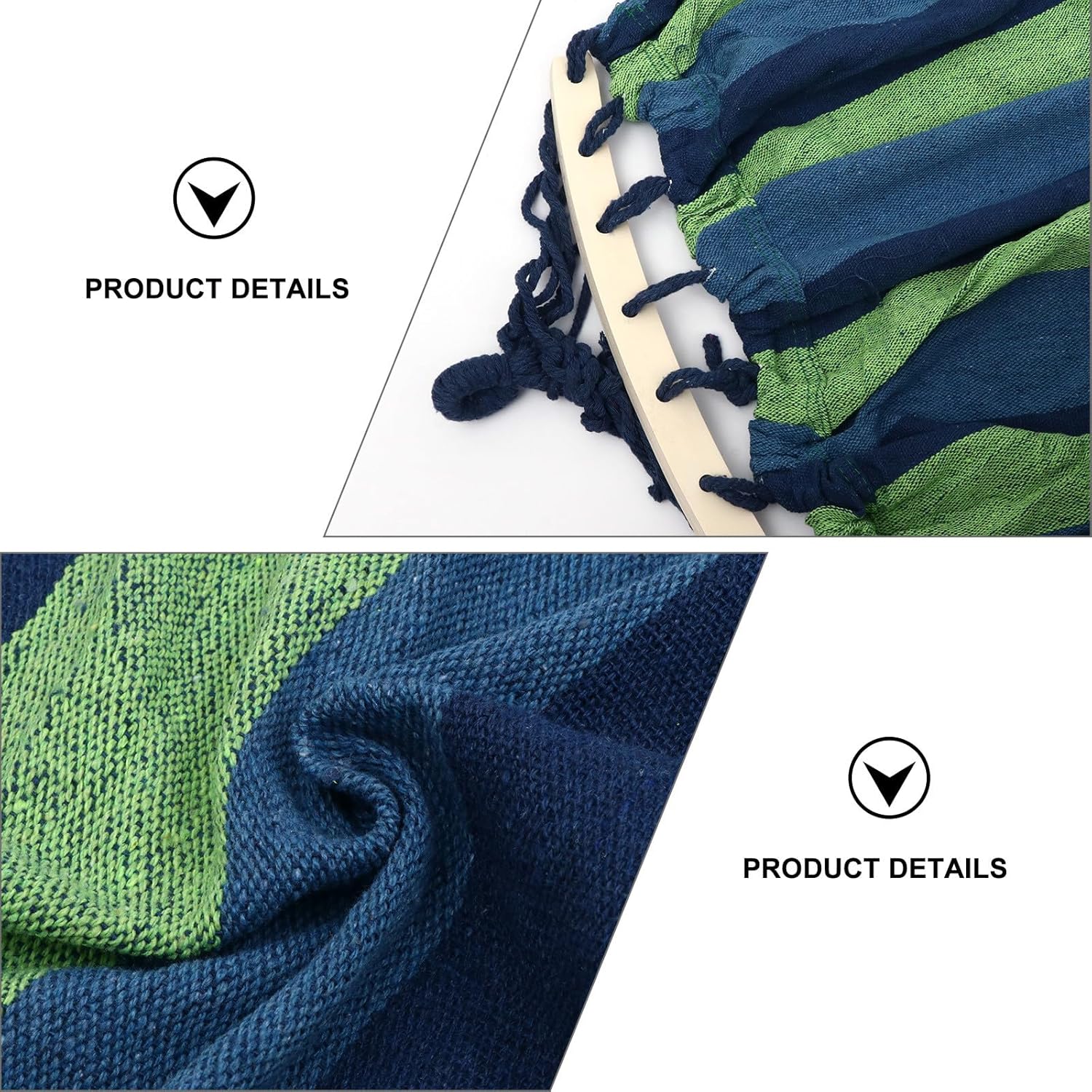 Portable Outdoor Camping Hammock Swing, Extra Large Striped Canvas 190x100cm, Lightweight Hanging Hammock for Hiking and Travel