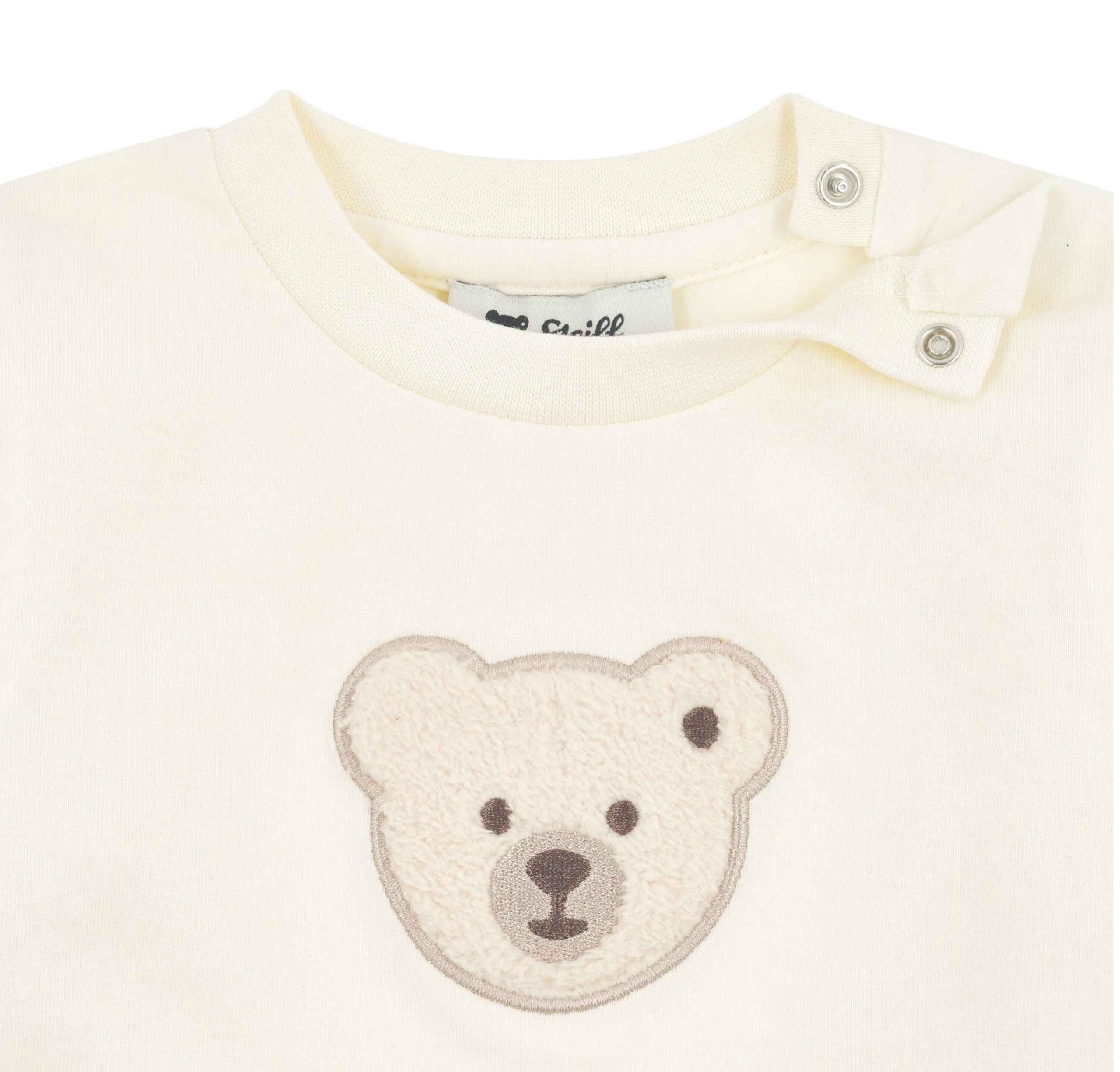 Steiff Koszulka z długim rękawem, rozmiar UE 92, Eggnog, chłopięca bluza z długim rękawem, bluza z długim rękawem, sweter z długim rękawem, dla niemowląt, idealna koszulka basic, wygodna i miękka