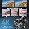 G-Anica Digital Camera, 64MP&4K Cameras for Photography & Video, 40X Zoom Lens,Vlogging Camera for YouTube with Flash, WiFi & HDMI Output,32GB SD Card(2 Batteries)