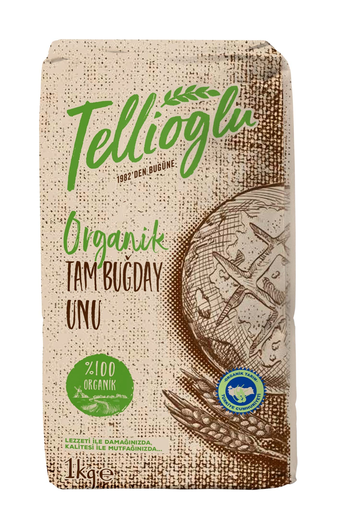 Tellioğlu Organik Tam Buğday Unu 1 Kg