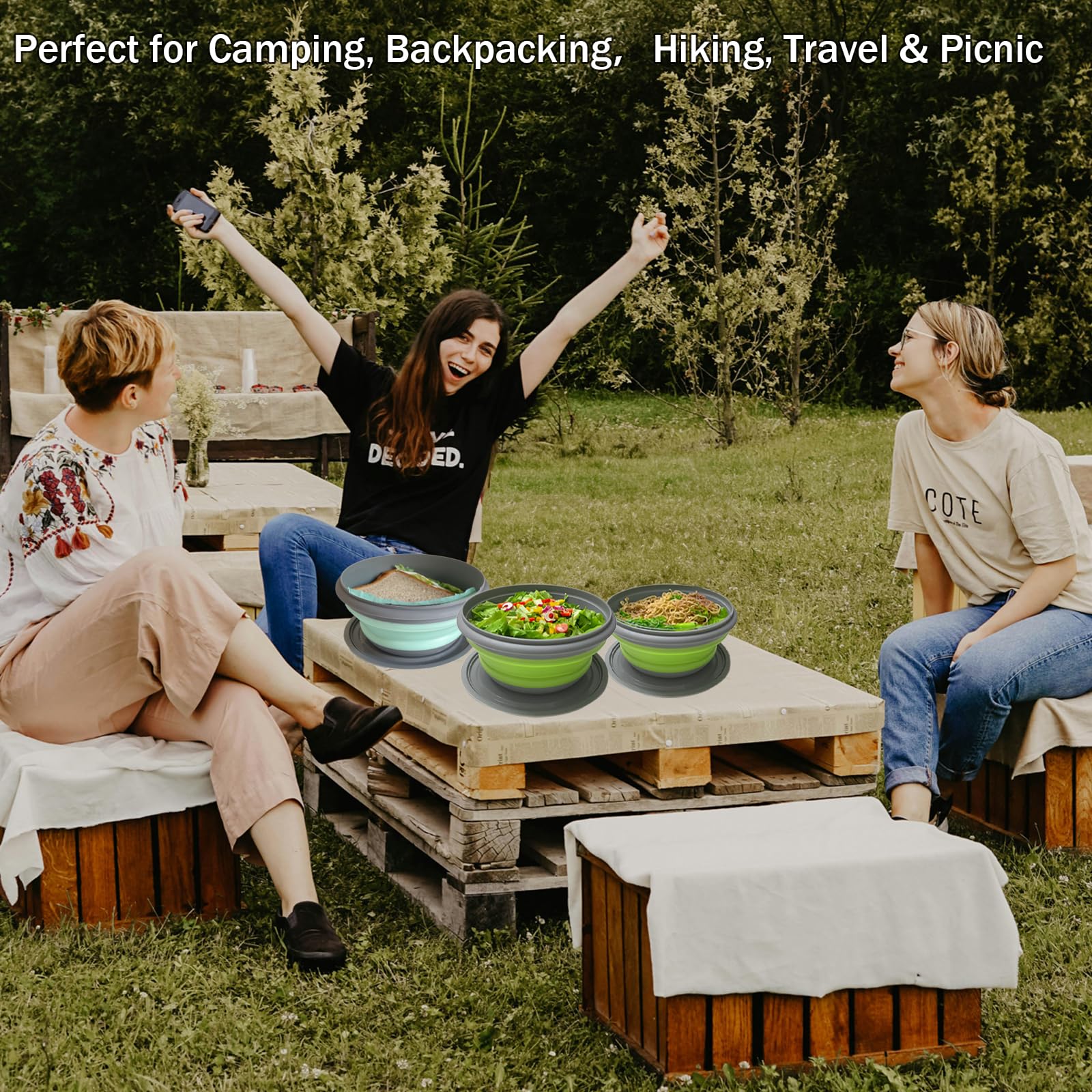 Eventualx Lot De 3 Bols Pliables En Silicone De Voyage