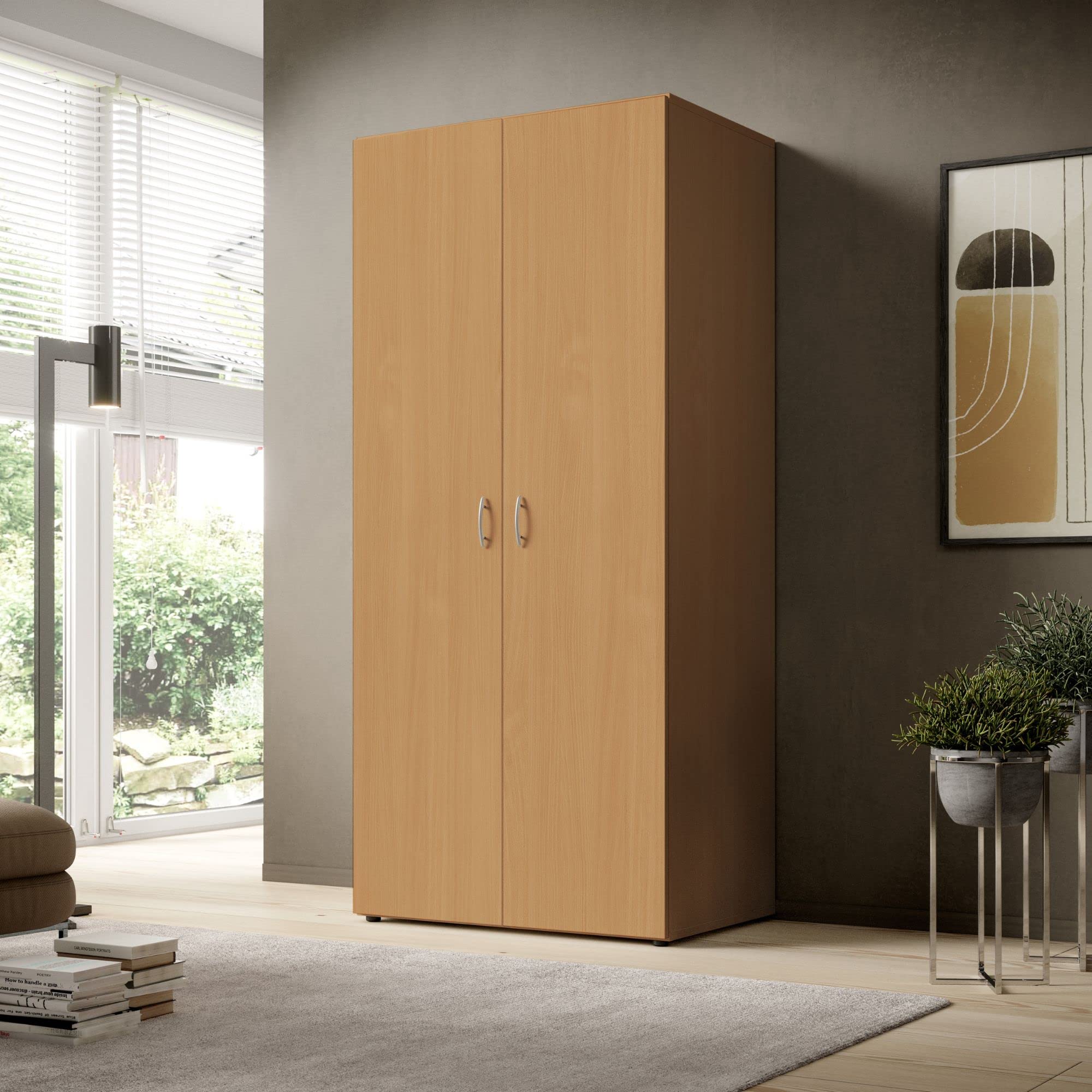 Armoire Chambre Stella Trading Hanau Armoire Polyvalente Pour Chambre, Avec 4 Portes Armoire De Rangement