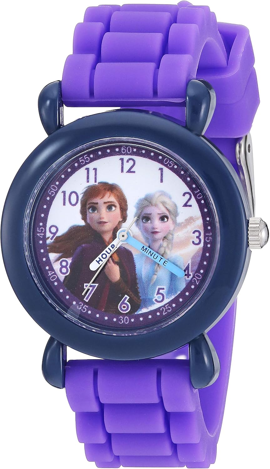 Disney Frozen Kids' Plastic Time Teacher Analog Quartz Silicone Strap Watch